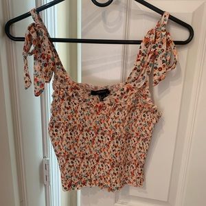 Forever 21 small adjustable strap floral tank top